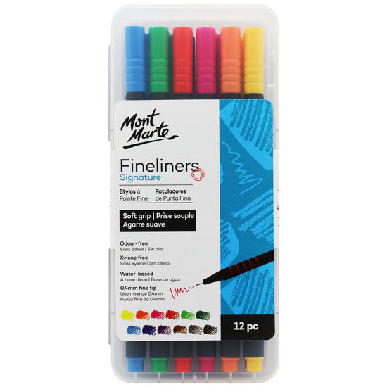 FINELINER SOFT GRIP PENS 12PC