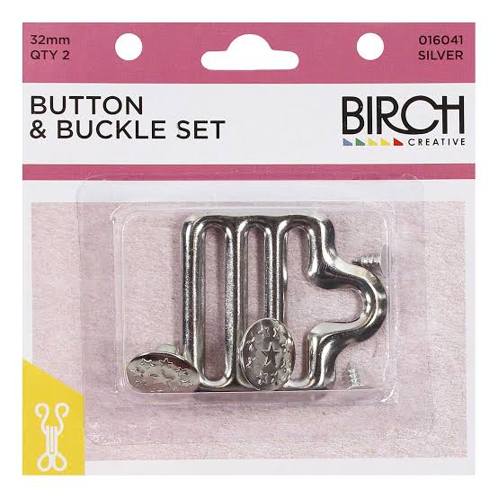 BUTTON & BUCKLE SET SILVER