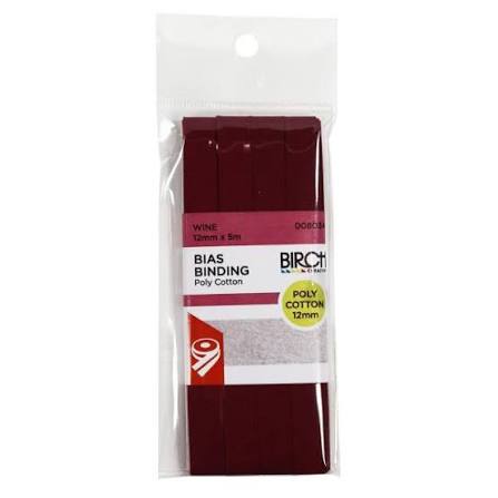 BIAS BINDING 12MM X 5M 25 BURGANDY