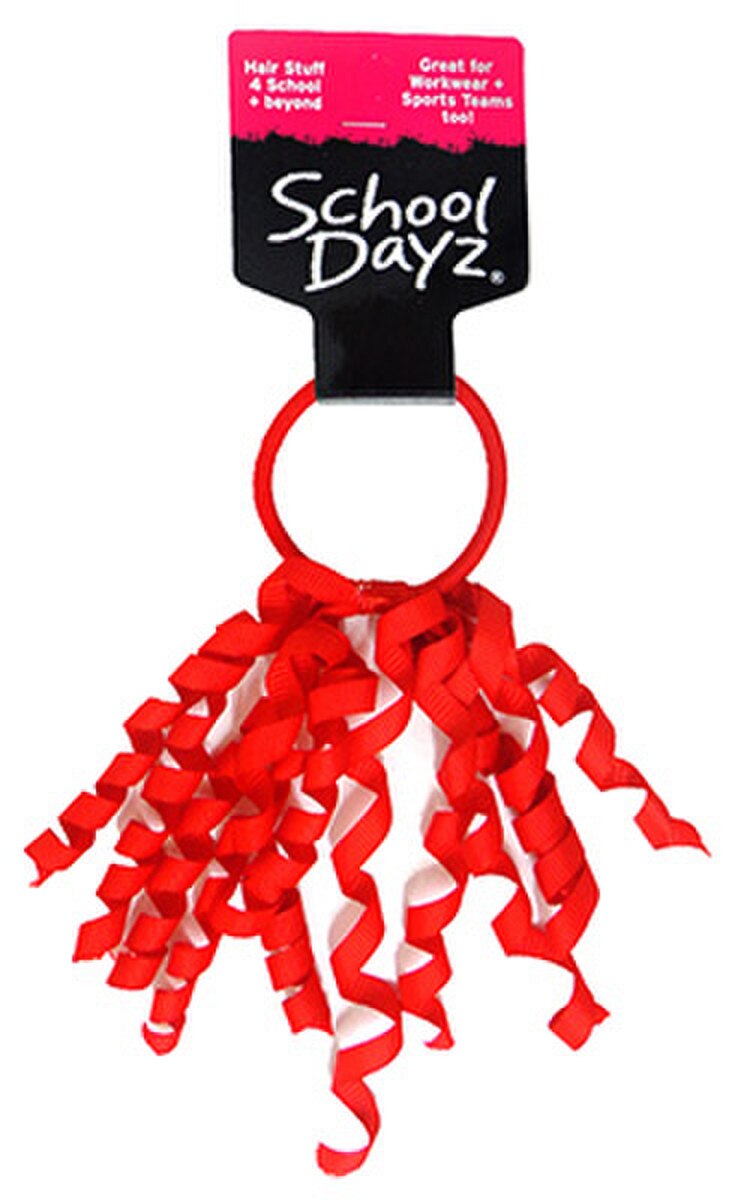 SCHOOL DAYZ ELASTIC WHIRLY RIBBON RED