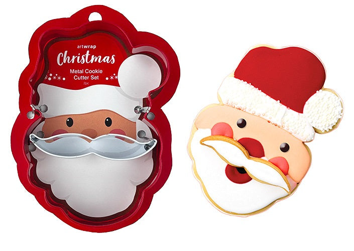 XMAS SANTA COOKIE CUTTER 2PK