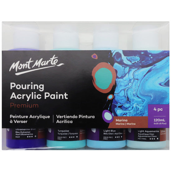 POURING ACRYLIC 120ML 4PC MARINA