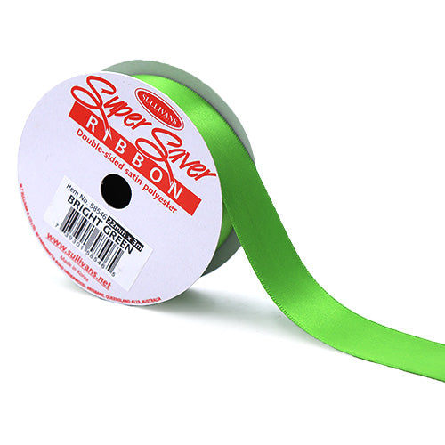 RIBBON SATIN 22MM X 3MM GREEN
