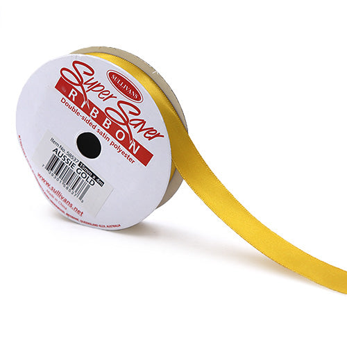 RIBBON SATIN 15MM X 4M GOLD