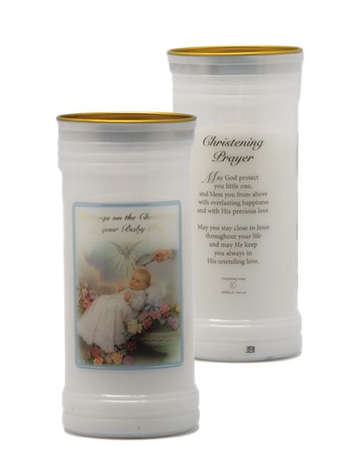 CANDLE DEVOT CHRISTENING BLUE