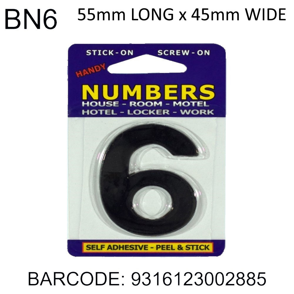 NUMBERS ADHESIVE 6