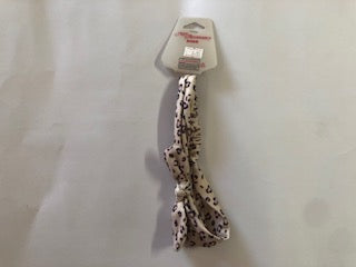 HEADBAND W/JERSEY BOW PINK/LEOPARD