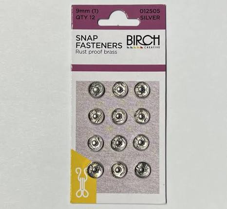 SNAP FASTENERS SILVER 9MM