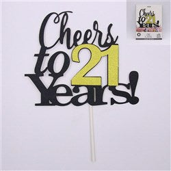 CAKE TOPPER CHEERS TO 21YRS