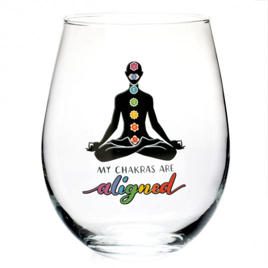 GLASS STEMLESS CHAKRAS ALIGNED