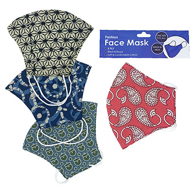 FACE MASK REUSABLE 3PLY STAMPED