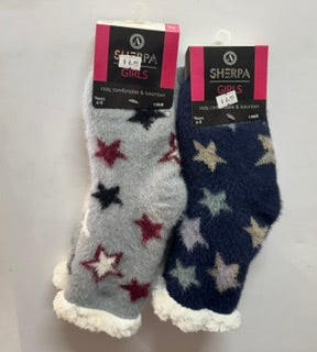 SOCKS GIRLS SHERPA STARS
