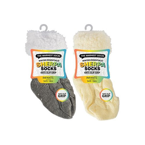SOCKS INFANTS SHERPA CABLE KNIT