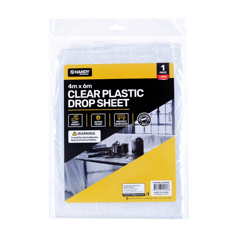 PLASTIC DROP SHEET CLEAR 4M X 6M