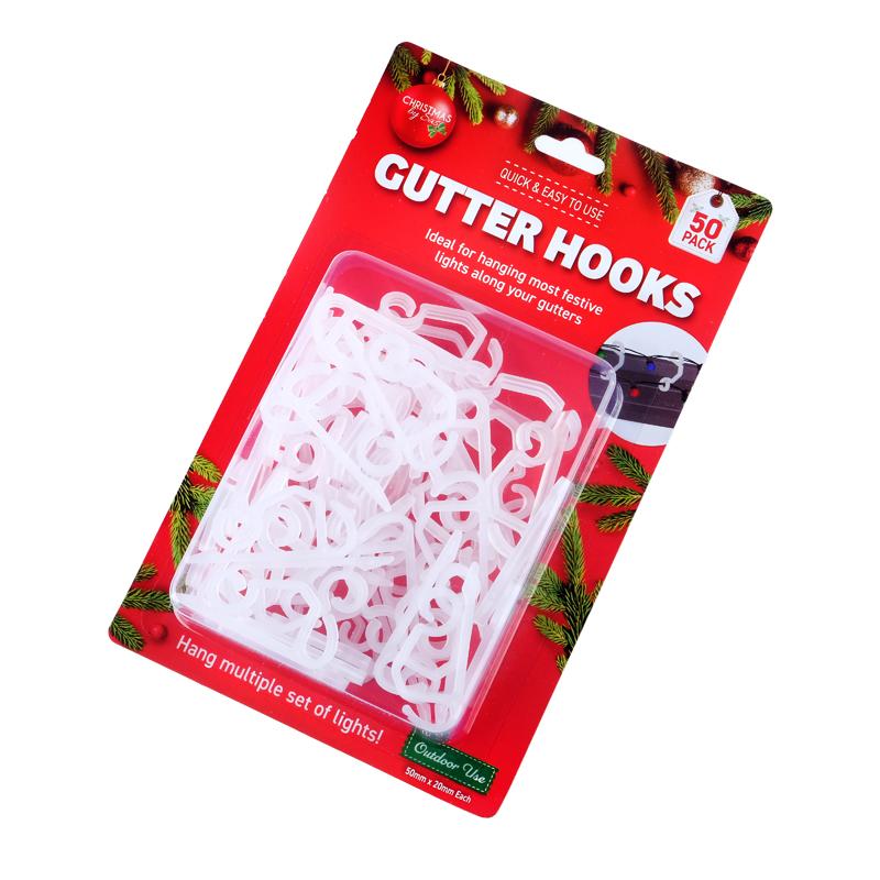 GUTTER HOOKS 50PK CLEAR