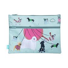 PENCIL CASE TWIN ZIP A4 POOCHES ON PARAD