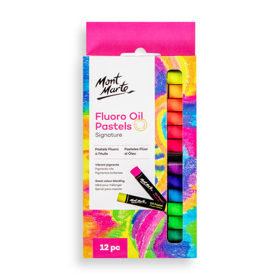 OIL PASTELS FLURO 12PC