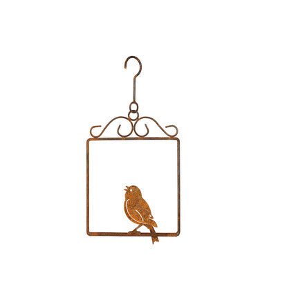 BIRD ON PERCH HANGING RUST