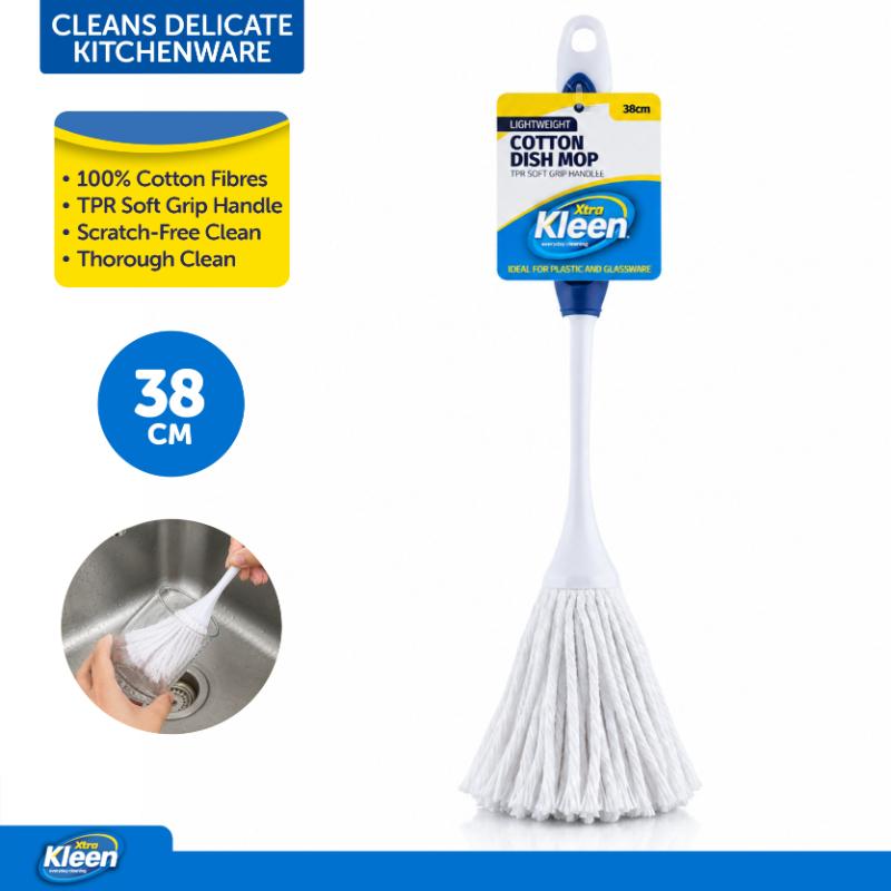 DISH MOP COTTON HEAD W/PLASTIC HANDLE
