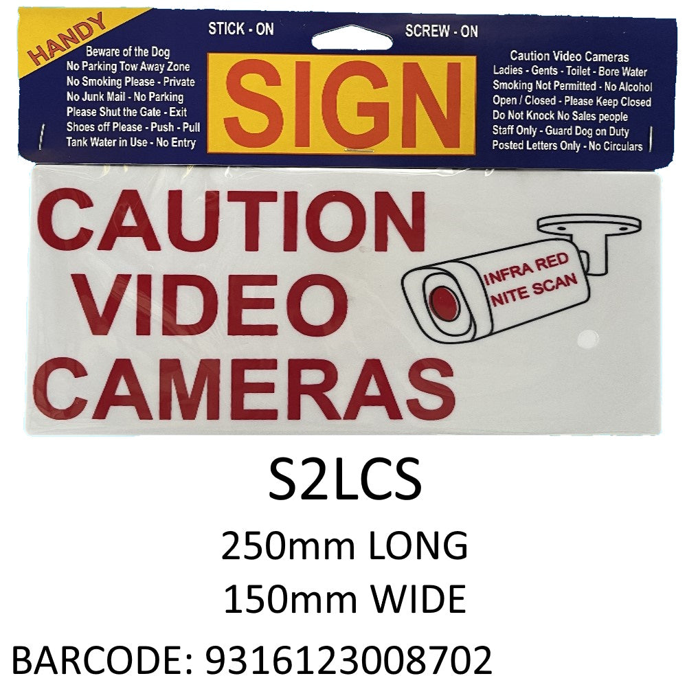 SIGN CAUTION VIDEO CAMERAS