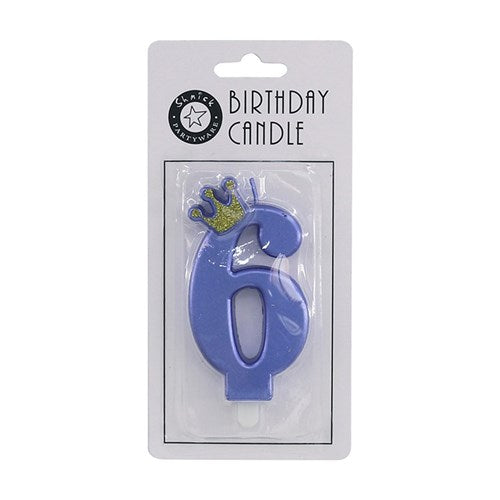 CANDLE NUMBER BLUE 6