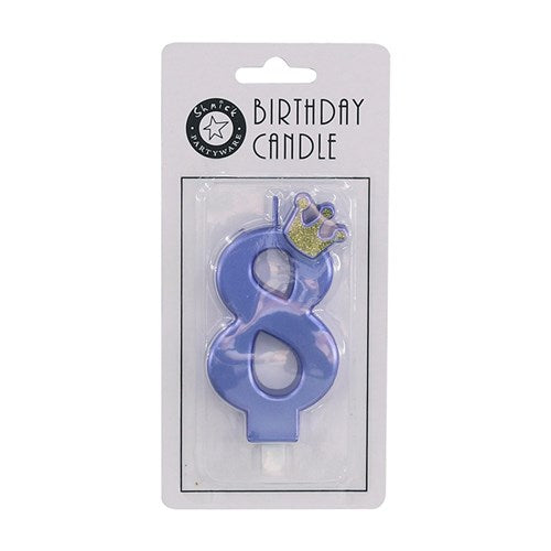 CANDLE NUMBER BLUE 8