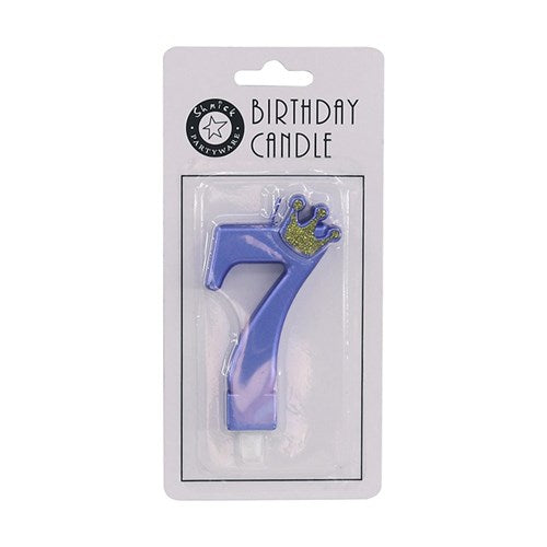 CANDLE NUMBER BLUE 7