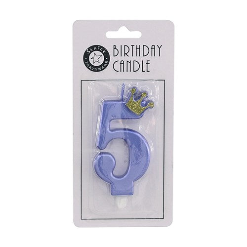 CANDLE NUMBER BLUE 5