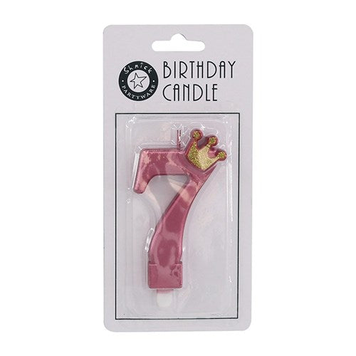 CANDLE NUMBER PINK 7