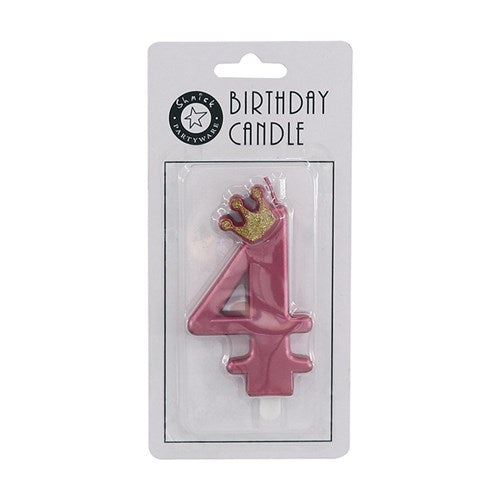 CANDLE NUMBER PINK 4