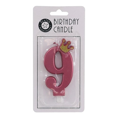 CANDLE NUMBER PINK 9