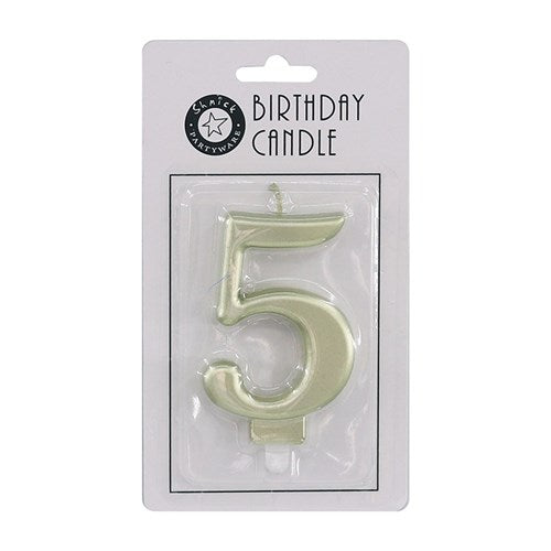 CANDLE NUMBER GOLD 5