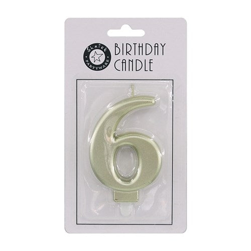 CANDLE NUMBER GOLD 6