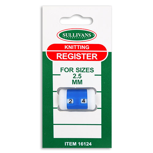 KNITTING REGISTER 2-5MM SML