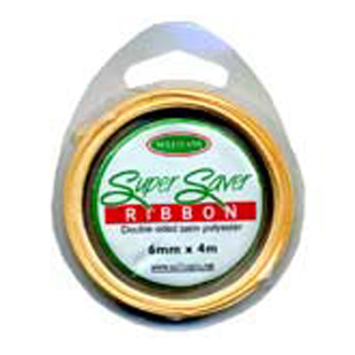 RIBBON SUPER SAVER 6MM X 4M CREAM