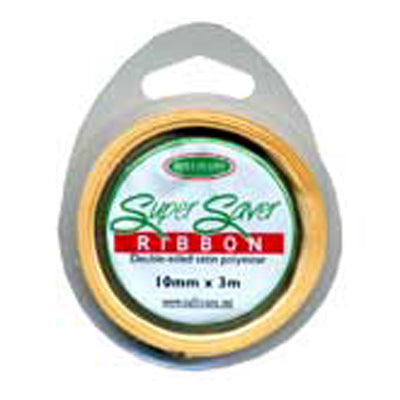 RIBBON SUPER SAVER 10MM X 3M CREAM