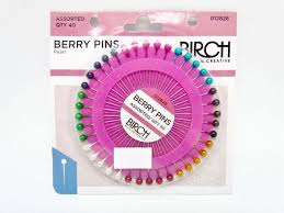 PINS BERRY ROSETTE PEARL SILVER