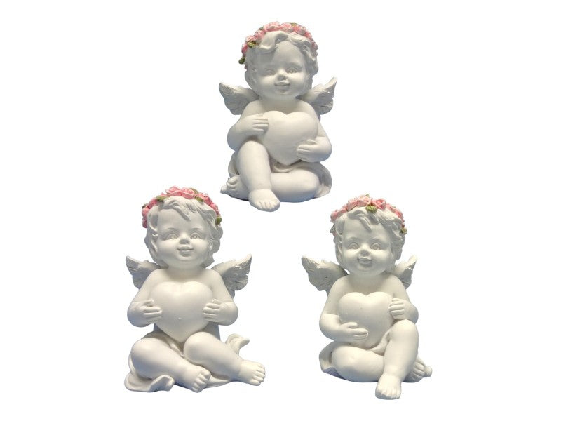 CHERUB W/ROSE 6.5CM