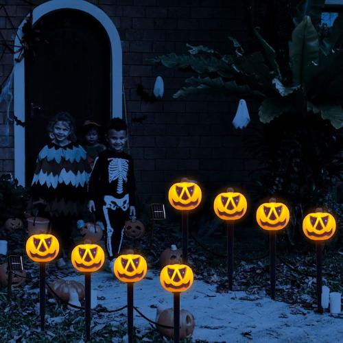 PATH LIGHTS SOLAR PUMPKIN 4PK