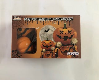 PATH LIGHTS SOLAR PUMPKIN 4PK