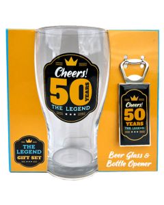 BEER STEIN W/OPENER CHEERS 50 YEARS