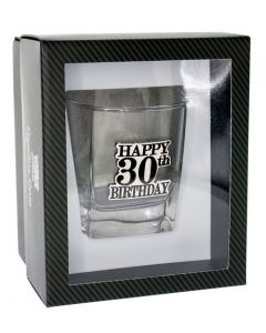 SCOTCH GLASS 30TH BADGE BLACK