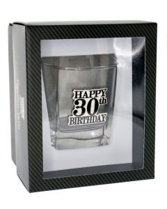 SCOTCH GLASS 30TH BADGE BLACK