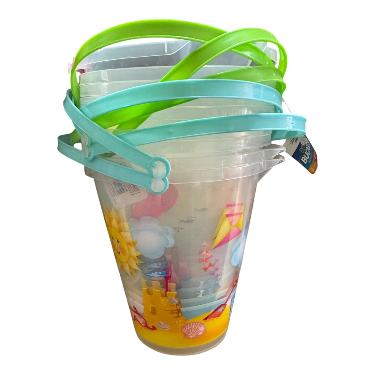 BEACH BUCKET CLEAR PRINTED