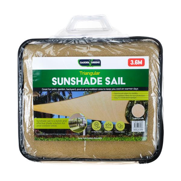 SUNSHADE SAIL TRIANGLE 3.6X3.6X3.6M