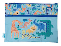 PENCIL CASE A4 TWIN ZIP SAFARI PUZZLE