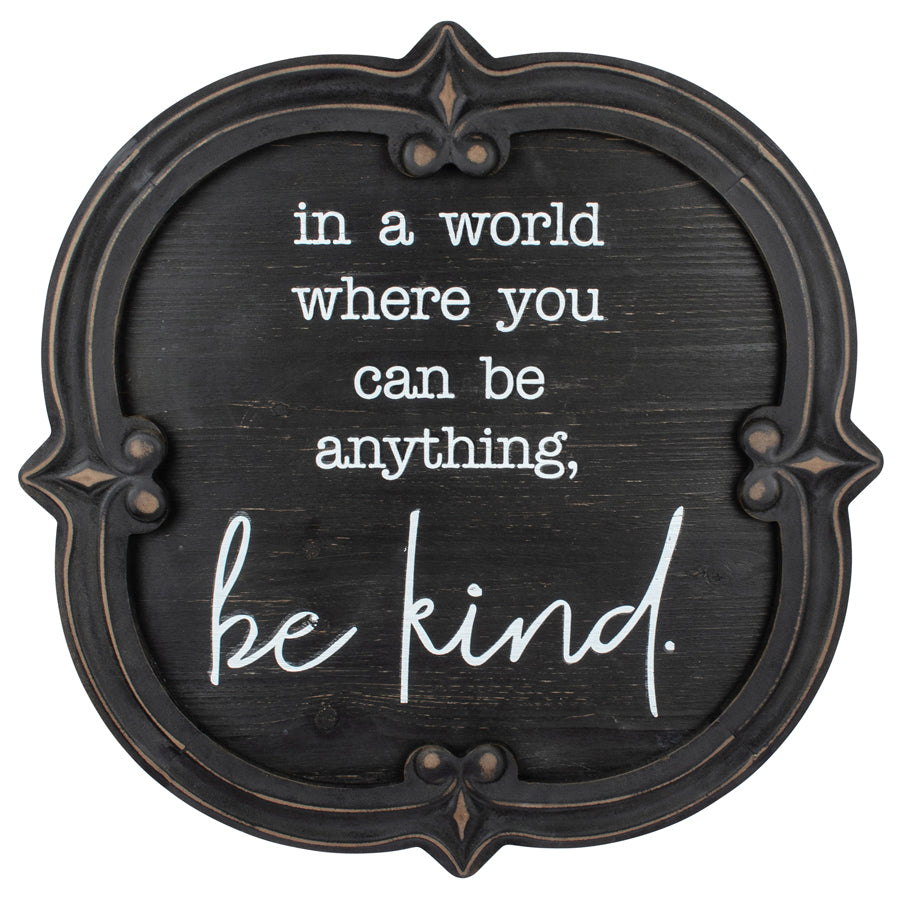 BE KIND CARVED WALL ART 60X60CM