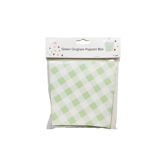 POPCORN BOX GREEN GINGHAM