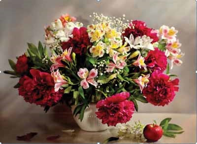 DIAMOND ART 30X30CM PD FLOWERS