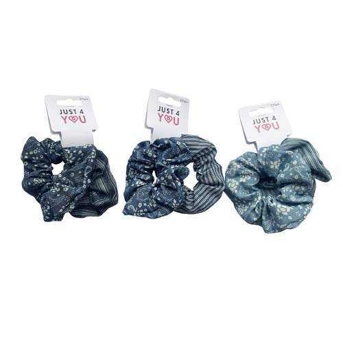 SCRUNCHIE DENIM MULTI 2PC